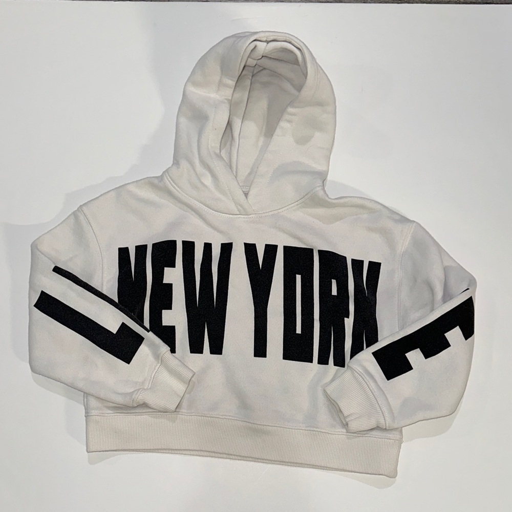 Zara White and Black Kids Hoodie